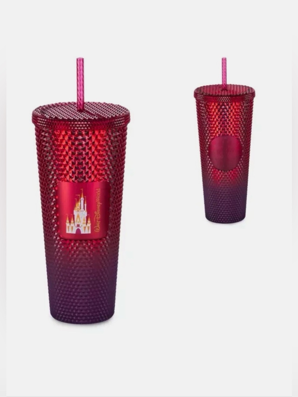 Disney Parks- Starbucks Walt Disney World Red Geometric Tumbler with Straw (NWT)